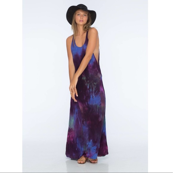 INDAH Pilar Open Side Maxi Dress Cosmic Tie Dye XS - Picture 2 of 8